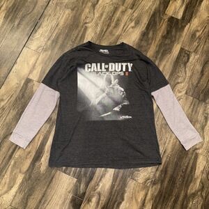 Call Of Duty Black Ops 2 Shirt Mens 2XL Black Thermal Long Sleeve Layered 2012
